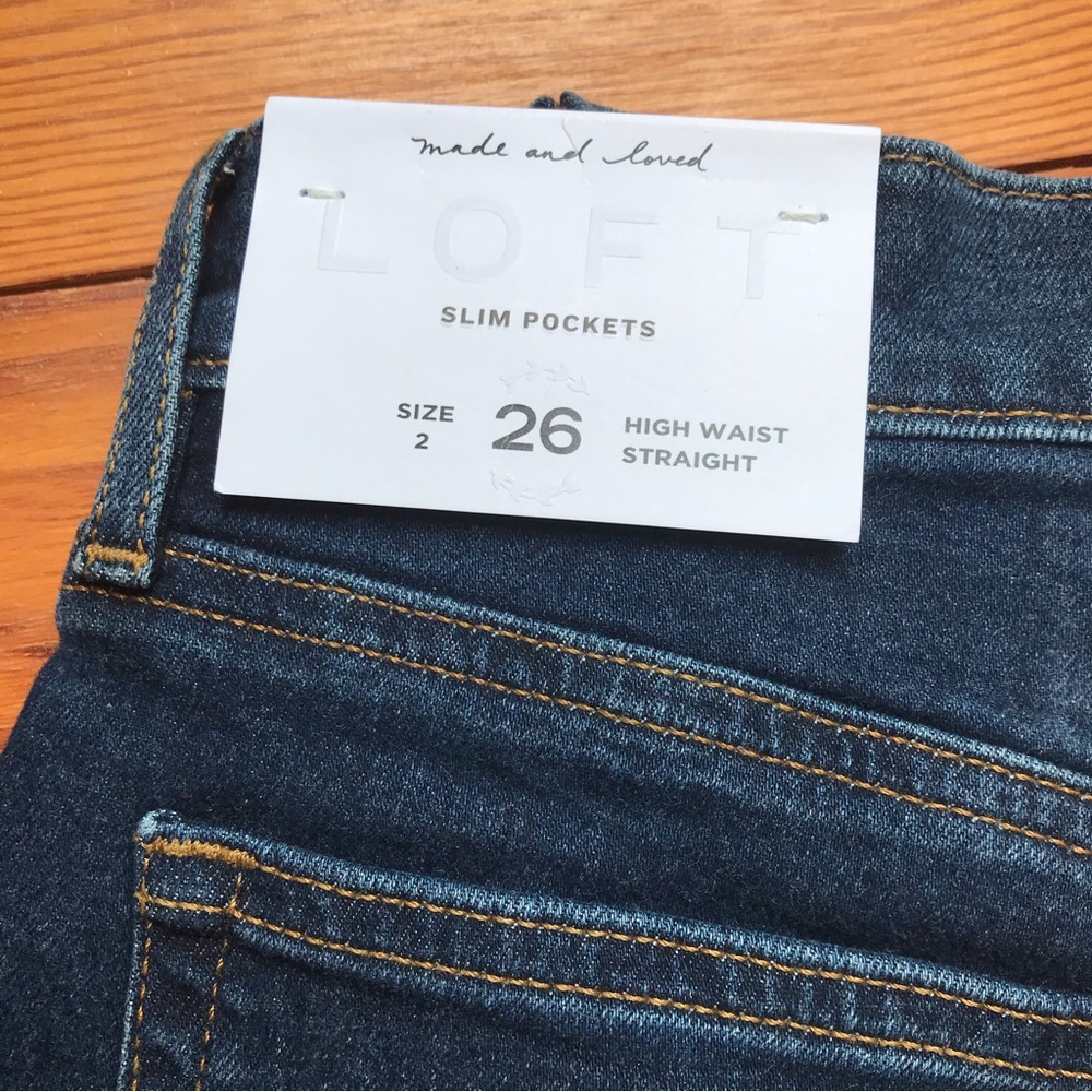 Loft Slim Pocket Straight Leg Medium Wash Jeans, NWT, 2/26 - Picture 2 of 11